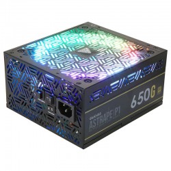 Alimentatore Atx Modulare Gamdias Astrape P1-650G RGB 80+ Gold 650w PFC Attivo con Ventola RGB Rainbow 140mm