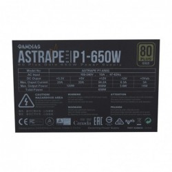 Alimentatore Atx Modulare Gamdias Astrape P1-650G RGB 80+ Gold 650w PFC Attivo con Ventola RGB Rainbow 140mm