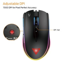 Mouse Ottico Usb Gaming Gamdias Zeus M1 RGB 8 Tasti Programmabili 7000dpi Regolabili e sistema del controllo Peso