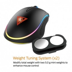 Mouse Ottico Usb Gaming Gamdias Zeus M1 RGB 8 Tasti Programmabili 7000dpi Regolabili e sistema del controllo Peso