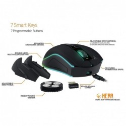 Mouse Ottico Gaming Gamdias Hades M1 Double Level RGB Wireless 7 Tasti Programmabili 10800dpi Regolabili