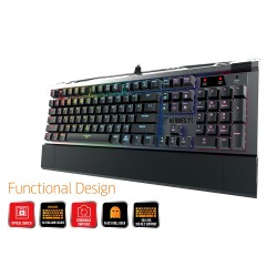 Tastiera Gaming Usb Gamdias Meccanica Hermes P2 Key Switch Ottici Blu (Optical) RGB - Layout UK