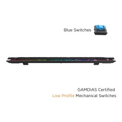Tastiera Gaming Usb Gamdias Meccanica HERMES M3 87 keys RGB Low-Profile Switch Blu (Kailh) - Layout US