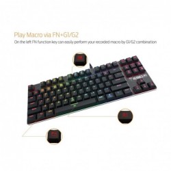 Tastiera Gaming Usb Gamdias Meccanica HERMES M3 87 keys RGB Low-Profile Switch Blu (Kailh) - Layout US