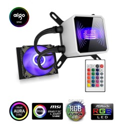 Dissipatore Aigo Icy T120 Rgb Kit di Raffreddamento Liquido per Processori Intel / Amd Supporto Am4 Ventola 120mm