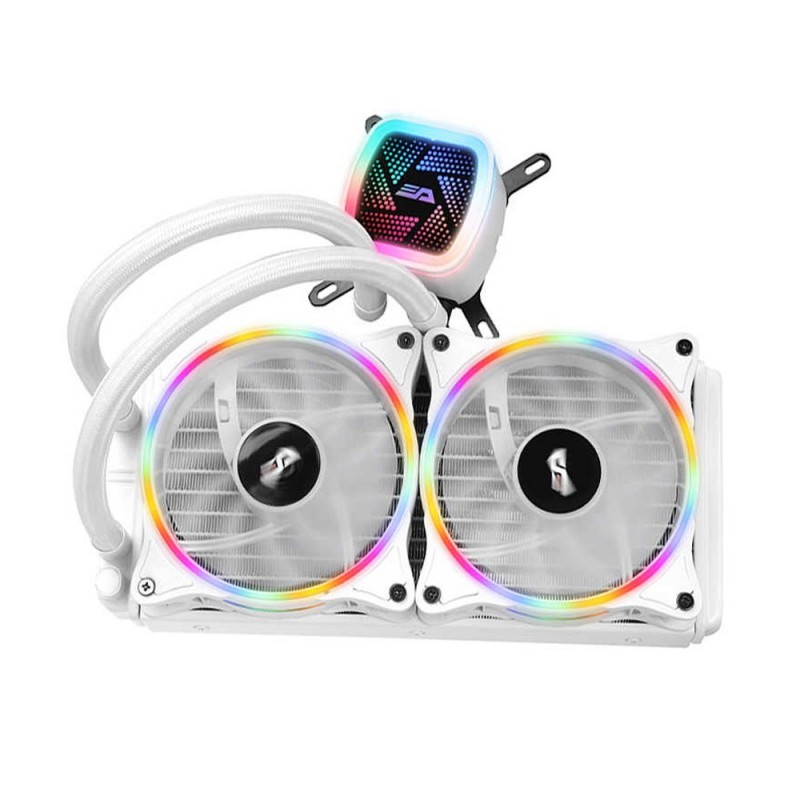 Dissipatore a Liquido Aigo Tracer DT-240 White Rainbow Support Cpu Intel  Amd Am4 2*Fan 120mm