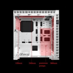 Case Atx Tower Aigo Crystal White 0.6mm SPCC 4*USB3.0/2.0 5*Fan RGB Halo Front Top & Dual Side Vetro Temperato