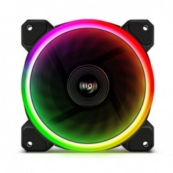 Ventola Aigo DR12 Black (Kit 5pcs con Controller) 1200Rpm 16 LED Dual Halo RGB Rainbow 120x120x25mm 6Pin Antivibration