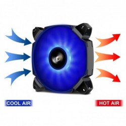 Ventola Aigo 120 Darkstorm ZR12 Dual Fan Black 500-1500Rpm Led Blu 120x120x30mm Pwm 4Pin/4Pin Molex