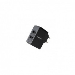 Alimentatore Da Rete Vultech CC-034N Adattator Universale Con 2 Porte Usb (2.4A / 1A) 220V 5V Nero