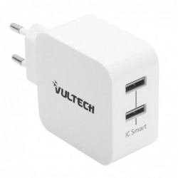 Alimentatore Caricatore da Rete Vultech CC-224WH 2x Usb 4,8A 24W