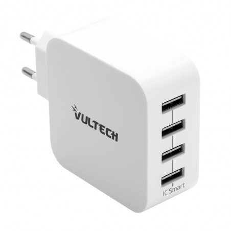 Alimentatore Vultech CC-424WH Caricatore da Rete 4*Usb 4,8A 24W