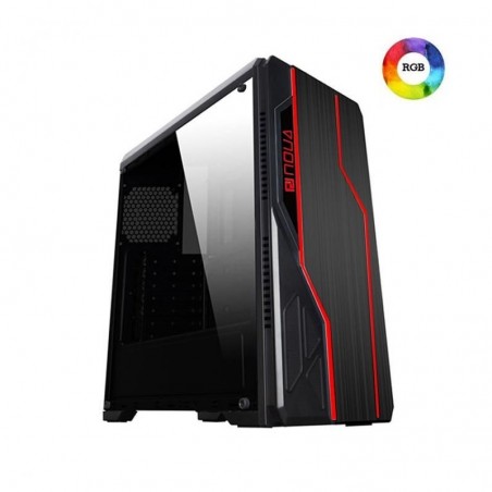 Case Atx Noua Noob Black 0.55MM SPCC 3*USB3.0/2.0 2*Light RGB Side Full Plexiglass