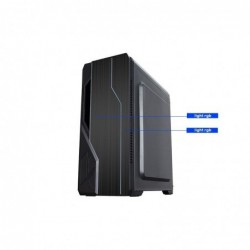 Case Atx Noua Noob Black 0.55MM SPCC 3*USB3.0/2.0 2*Light RGB Side Full Plexiglass