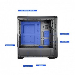 Case Atx Noua Noob Black 0.55MM SPCC 3*USB3.0/2.0 2*Light RGB Side Full Plexiglass
