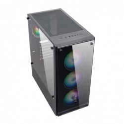 Case Atx Noua Demon T9 Black 0.60mm SPCC 3*USB3.0/2.0 4*Fan Rgb Rainbow Front & Side Glass