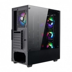 Case Atx Noua Demon T9 Black 0.60mm SPCC 3*USB3.0/2.0 4*Fan Rgb Rainbow Front & Side Glass