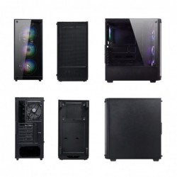 Case Atx Noua Demon T9 Black 0.60mm SPCC 3*USB3.0/2.0 4*Fan Rgb Rainbow Front & Side Glass