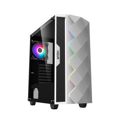 Case Atx Noua Diamond C2 White 0.5mm SPCC 2*Usb3.0/2.0 1*Fan Rgb Addressable 1*Strip Rainbow Side Glass