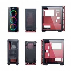Case Atx Noua Cool G2 Pink 0.6MM SPCC 3*USB3.0/2.0 4*Fan Dual Halo Rgb Rainbow Front & Dual Side Glass