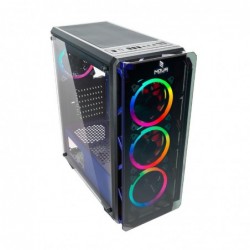 Case Atx Noua Cool G4 Blu 0.6MM SPCC 3*USB3.0/2.0 4*Fan Dual Halo Rgb Rainbow Front & Dual Side Glass