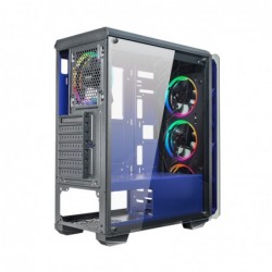 Case Atx Noua Cool G4 Blu 0.6MM SPCC 3*USB3.0/2.0 4*Fan Dual Halo Rgb Rainbow Front & Dual Side Glass