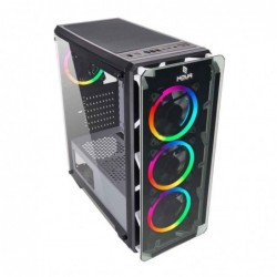 Case Atx Noua Cool G5 White 0.6MM SPCC 3*USB3.0/2.0 4*Fan Dual Halo Rgb Rainbow Front & Dual Side Glass