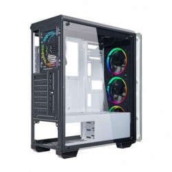 Case Atx Noua Cool G5 White 0.6MM SPCC 3*USB3.0/2.0 4*Fan Dual Halo Rgb Rainbow Front & Dual Side Glass