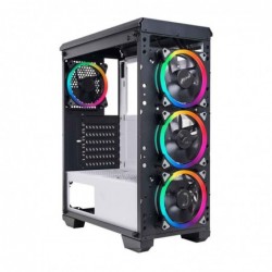 Case Atx Noua Cool G5 White 0.6MM SPCC 3*USB3.0/2.0 4*Fan Dual Halo Rgb Rainbow Front & Dual Side Glass