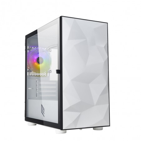 Case Micro Tower Noua Fobia L9 White 0.60MM SPCC 3*USB3.0/2.0 1*Fan Bianca Rgb Rainbow Side Glass Chiusura Magnetica