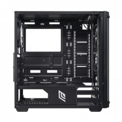 Case Atx Noua Utopia F2 Black 0.70mm SPCC 3*USB3.0/2.0 4*Fan Triplo Halo Slim Rgb Rainbow Addressable Front & Side Glass