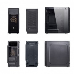 Case Atx Noua Nexus P8 Black 0.5mm SPCC 2*USB2.0 Front Plexiglass & Side Glass