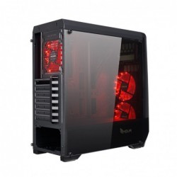 Case Atx Noua Noob X2 Black 0.50MM SPCC 3*USB3.0/2.0 3*Fan 15 Led Rosso Side Full Plexiglass