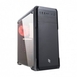 Case Atx Noua Noob X3 Black 0.55MM SPCC 3*USB3.0/2.0 1*Fan 15 Led Red Side Glass