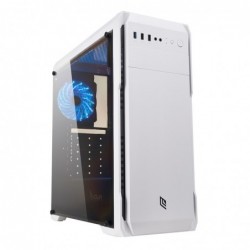 Case Atx Noua Noob X3 White 0.55MM SPCC 3*USB3.0/2.0 1*Fan 15 Led Blu Side Glass