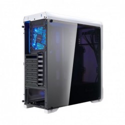 Case Atx Noua Noob X3 White 0.55MM SPCC 3*USB3.0/2.0 1*Fan 15 Led Blu Side Glass