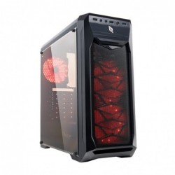 Case Atx Noua Noob X4 Black 0.55MM SPCC 3*USB3.0/2.0 3*Fan 15 Led Rosso Side Full Plexiglass