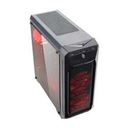 Case Atx Noua Noob X4 Black 0.55MM SPCC 3*USB3.0/2.0 3*Fan 15 Led Rosso Side Full Plexiglass