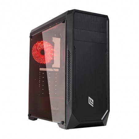 Case Atx Noua Noob X5 Black 0.50MM SPCC 3*USB3.0/2.0 1*Fan 15 Led Rosso Side Full Plexiglass