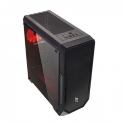 Case Atx Noua Noob X5 Black 0.50MM SPCC 3*USB3.0/2.0 1*Fan 15 Led Rosso Side Full Plexiglass