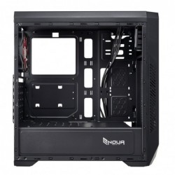 Case Atx Noua Noob X5 Black 0.50MM SPCC 3*USB3.0/2.0 1*Fan 15 Led Rosso Side Full Plexiglass