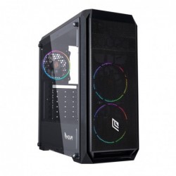 Case Atx Noua Noob X6 Black 0.5mm SPCC 3*USB3.0/2.0 3*Fan Dual Halo Slim Addressable Side Glass