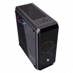 Case Atx Noua Noob X6 Black 0.5mm SPCC 3*USB3.0/2.0 3*Fan Dual Halo Slim Addressable Side Glass