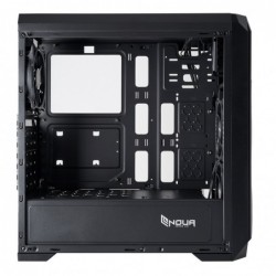 Case Atx Noua Noob X6 Black 0.5mm SPCC 3*USB3.0/2.0 3*Fan Dual Halo Slim Addressable Side Glass