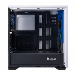 Case Atx Noua Noob X7 White 0.55MM SPCC 2*USB3.0/2.0 1*Fan 15 Led Blu Side Full Plexiglass