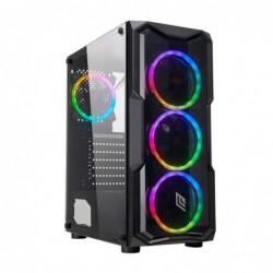Case Atx Noua Smash S2 Black 0.45MM SPCC 3*USB3.0/2.0 4*Fan Dual Halo Rgb Rainbow Addressable Front Plexi Side Glass