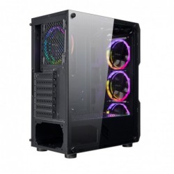 Case Atx Noua Smash S2 Black 0.45MM SPCC 3*USB3.0/2.0 4*Fan Dual Halo Rgb Rainbow Addressable Front Plexi Side Glass