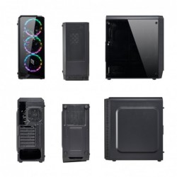 Case Atx Noua Smash S3 Black 0.50MM SPCC 3*USB3.0/2.0 4*Fan Dual Halo Rgb Rainbow Addressable Front & Side Glass