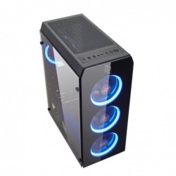 Case Atx Noua Smash S5 Black 0.50MM SPCC 3*USB3.0/2.0 4*Fan 40 Led Dual Halo Blu Side Glass