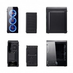 Case Atx Noua Smash S5 Black 0.50MM SPCC 3*USB3.0/2.0 4*Fan 40 Led Dual Halo Blu Side Glass